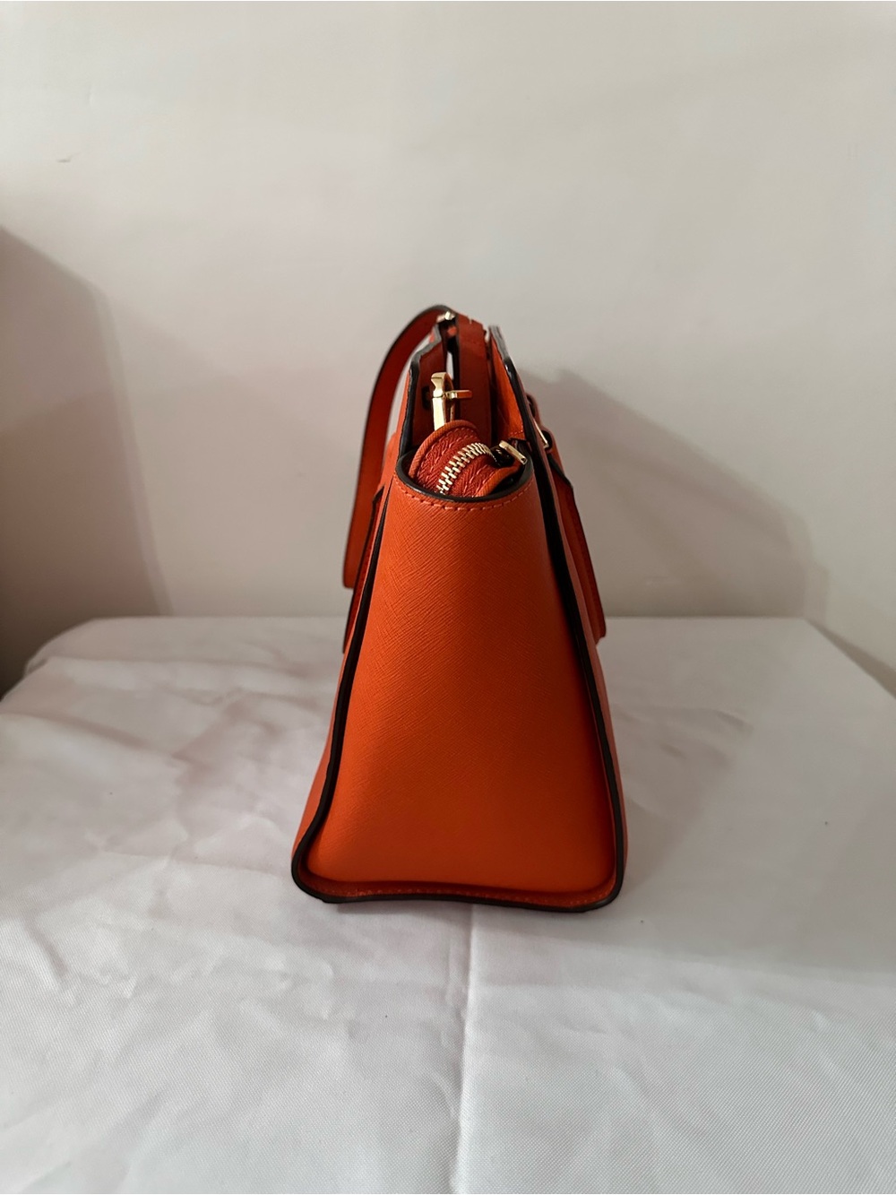 Michael Kors Bright Orange Saffiano Leather Satchel - Picture 3 of 7